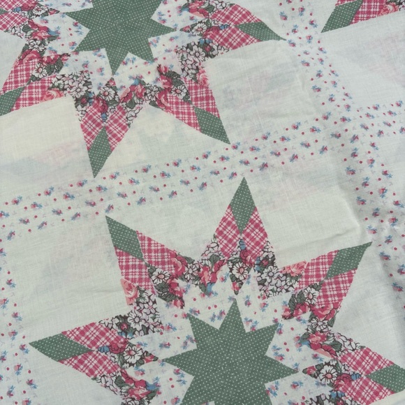 Vintage 70s Lone Star Quilt Print Pillowcases - Picture 2 of 3